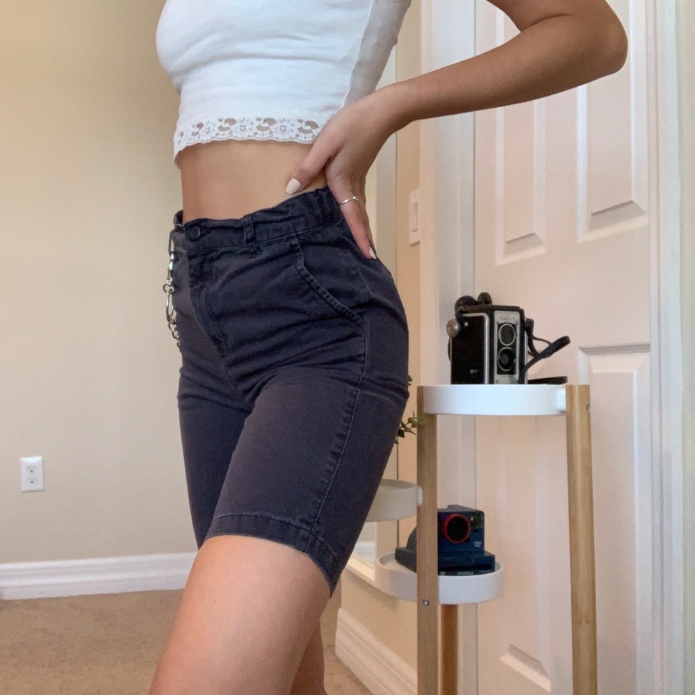Navy blue chino style shorts